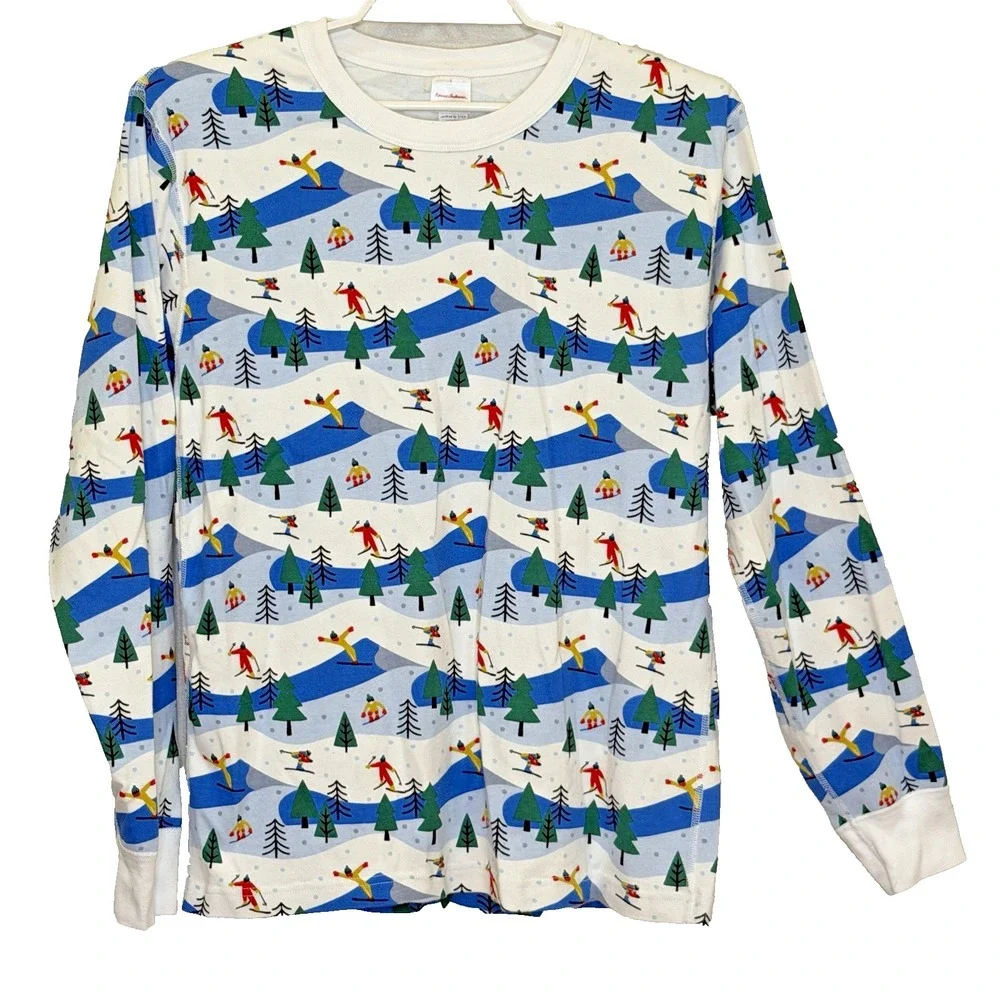 Hanna Andersson Holiday HannaJams Pajama Top T-Shirt Unisex Sz Large Long Sleeve